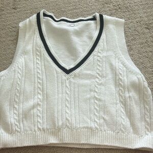 garage black and white sweater vest